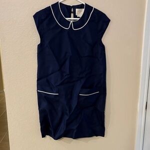 Kate Spade Navy Blue Dress with White Accents